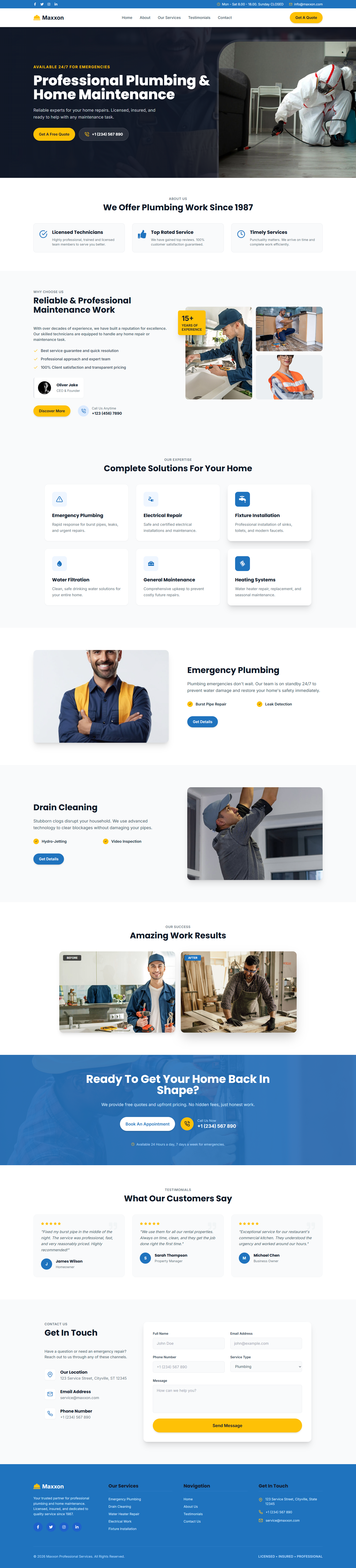 Plumbing website preview